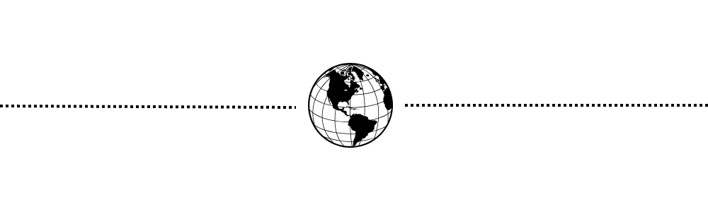 Globe with dotted lines
